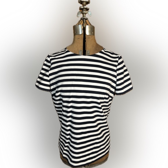 Black and white striped zip back blouse from Michael Kors - Picture 1 of 8